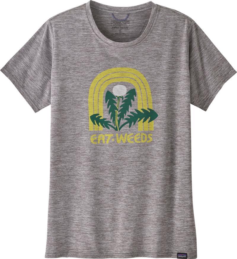 Capilene Cool Daily Graphic Shirt - Lands - Womens - Salad Greens / Feather Grey 1