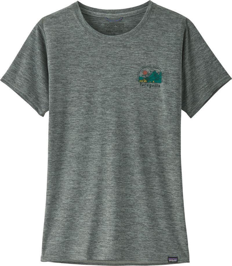 Capilene Cool Daily Graphic Shirt - Lands - Womens - lost and found / sleet green x-dye 1