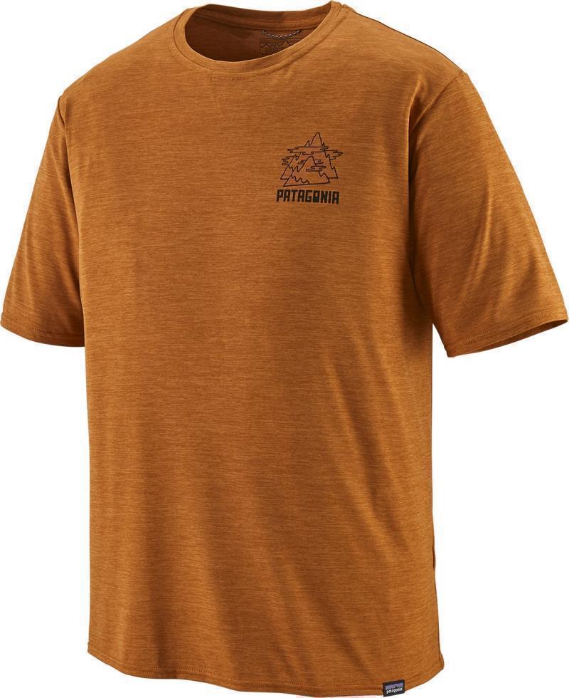 Capilene Cool Daily Graphic Shirt - Mens - Climbers Migration / Hammonds Gold X-Dye 1