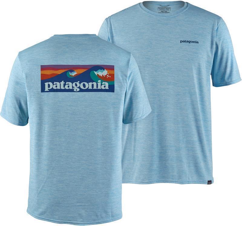 Capilene Cool Daily Graphic Shirt - Mens - Cosmic Peaks / Atoll Blue 1