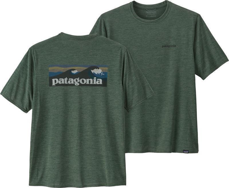 Capilene Cool Daily Graphic Shirt - Mens - boardshort logo / pinyon green x-dye 1