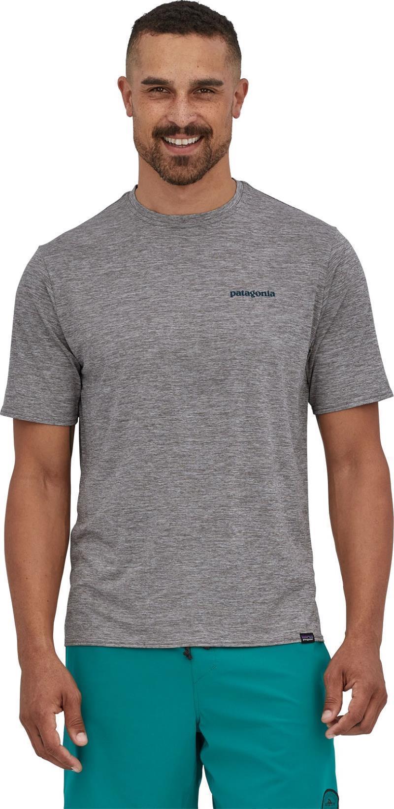 Capilene Cool Daily Graphic Shirt - Mens - boardshort logo abalone blue / feather grey 1