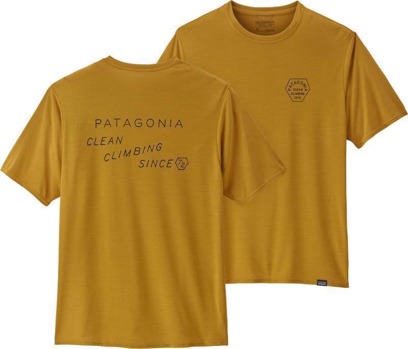 Capilene Cool Daily Graphic Shirt - Mens - clean climb type / cabin gold x-dye 1