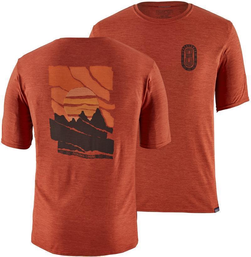 Capilene Cool Daily Graphic Shirt - Mens - paper peaks / new adobe x-dye 1