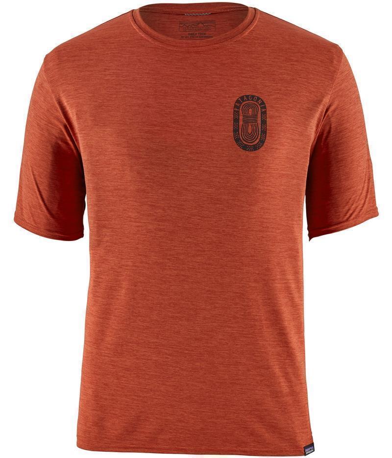 Capilene Cool Daily Graphic Shirt - Mens - paper peaks / new adobe x-dye 1