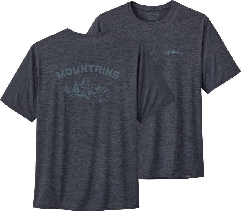 Capilene Cool Daily Graphic Shirt - Mens - playlands - mountains / smolder blue x-dye 1