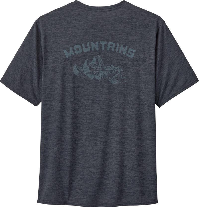 Capilene Cool Daily Graphic Shirt - Mens - playlands - mountains / smolder blue x-dye 1