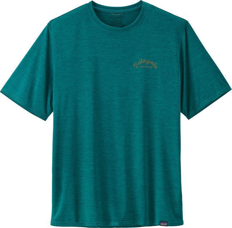 Capilene Cool Daily Graphic Shirt - Mens - running on fumes / borealis green x-dye 1
