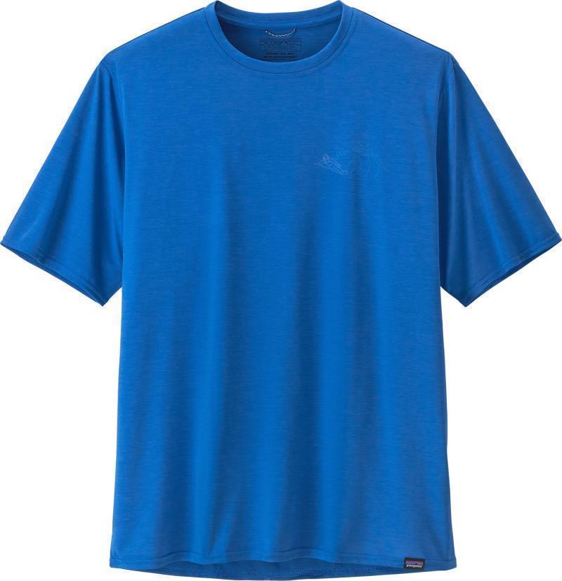 Capilene Cool Daily Graphic Shirt - Mens - surf snow / alpine blue x-dye 1