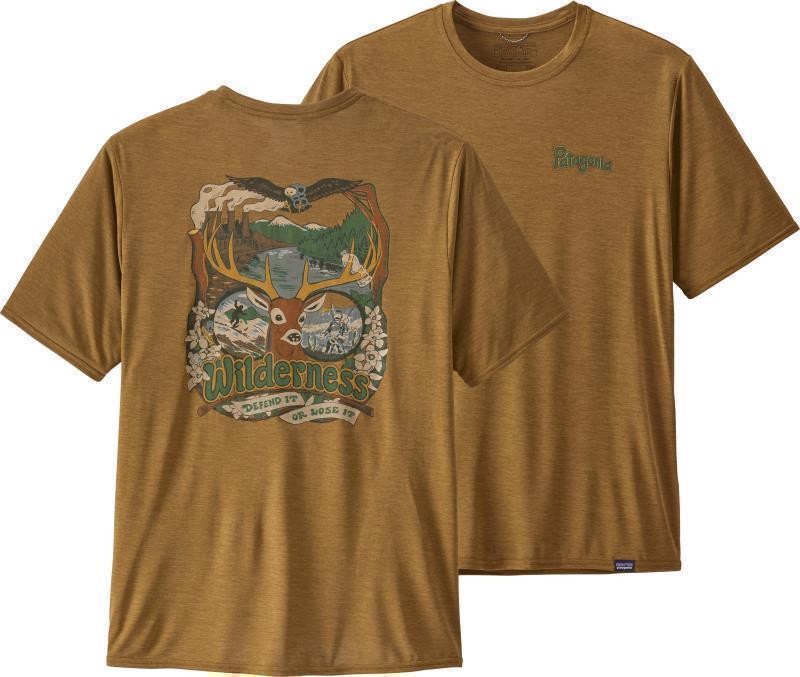 Capilene Cool Daily Graphic Shirt - Mens - yes to wilderness / mulch brown x-dye 1