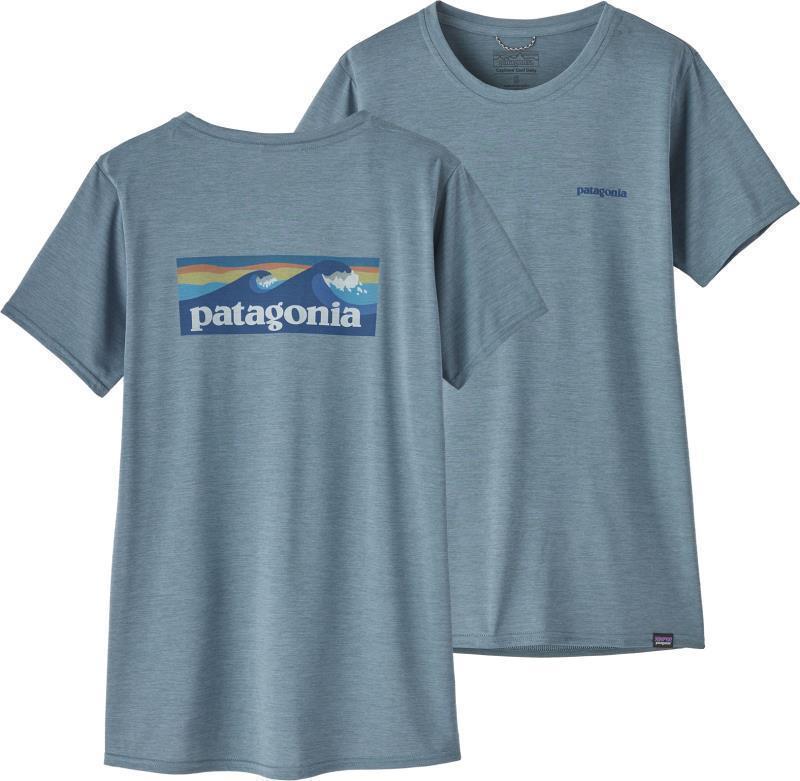 Capilene Cool Daily Graphic Shirt - Waters - Womens - Boardshort Logo / Light Plume Grey X-Dye 1