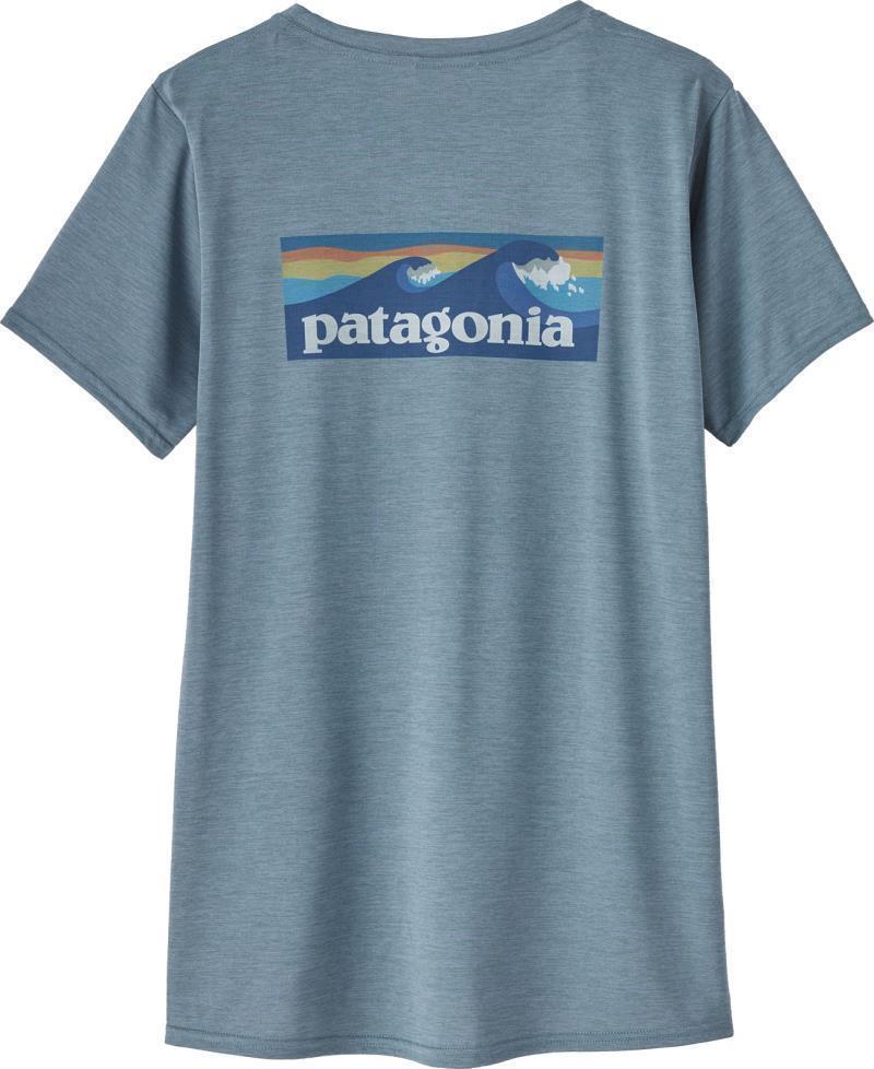 Capilene Cool Daily Graphic Shirt - Waters - Womens - Boardshort Logo / Light Plume Grey X-Dye 3