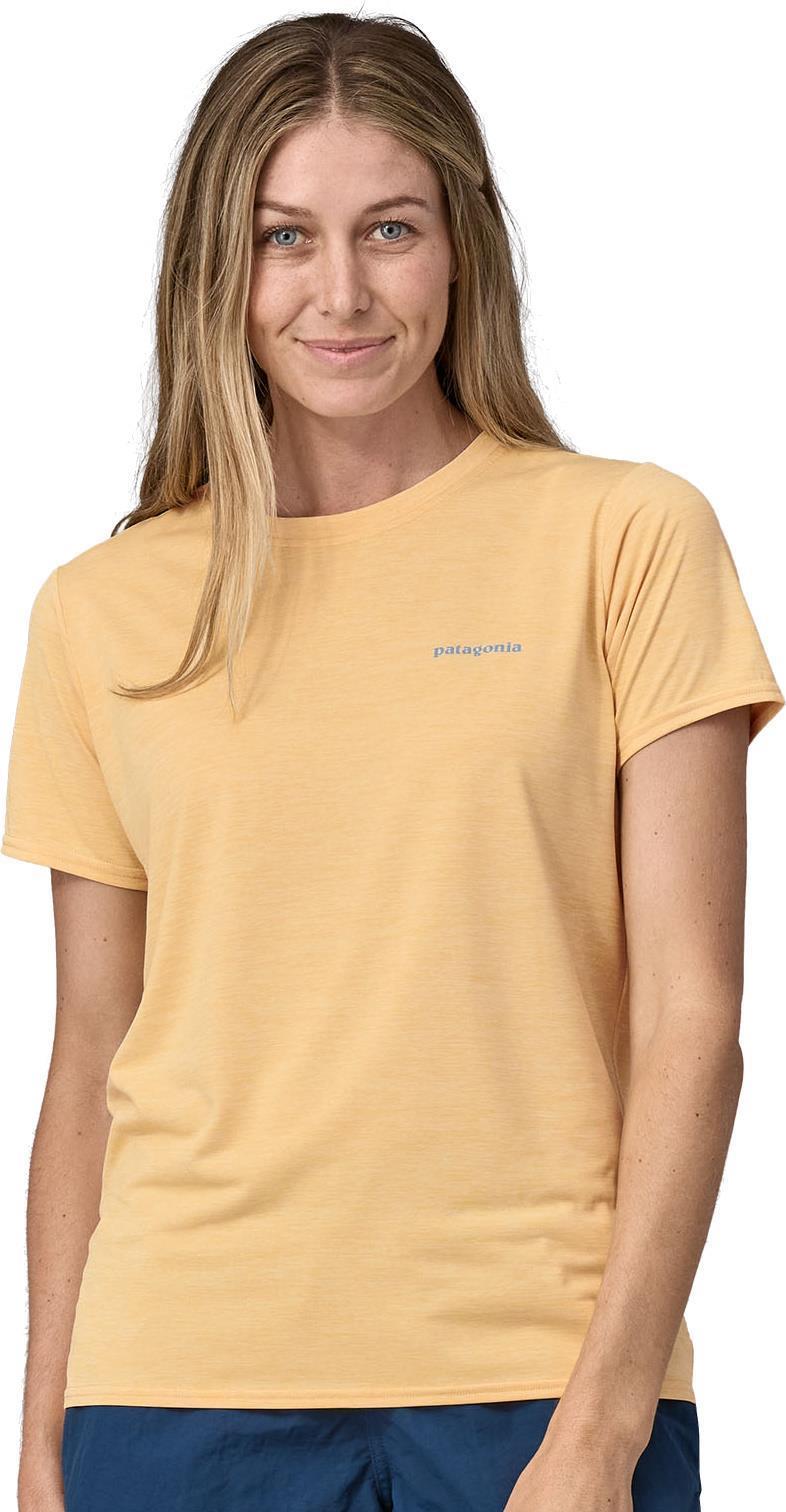 Capilene Cool Daily Graphic Shirt - Waters - Womens - Boardshort Logo / Sandy Melon X-Dye 3