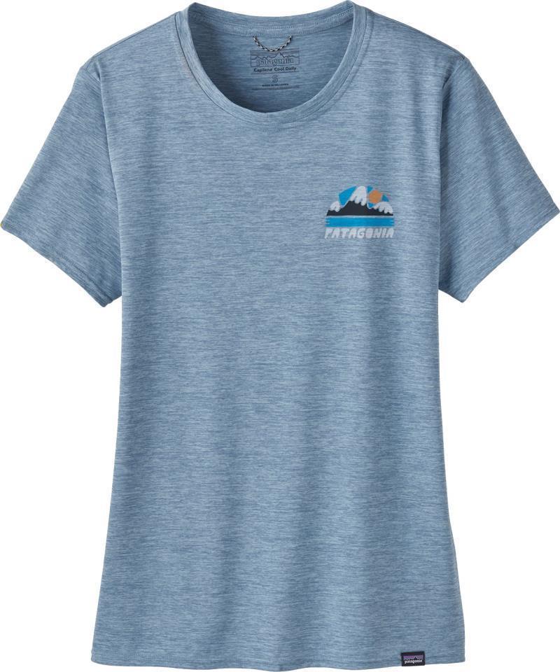 Capilene Cool Daily Graphic Shirt - Waters - Womens - No Dams Orca / Steam Blue X-Dye 2