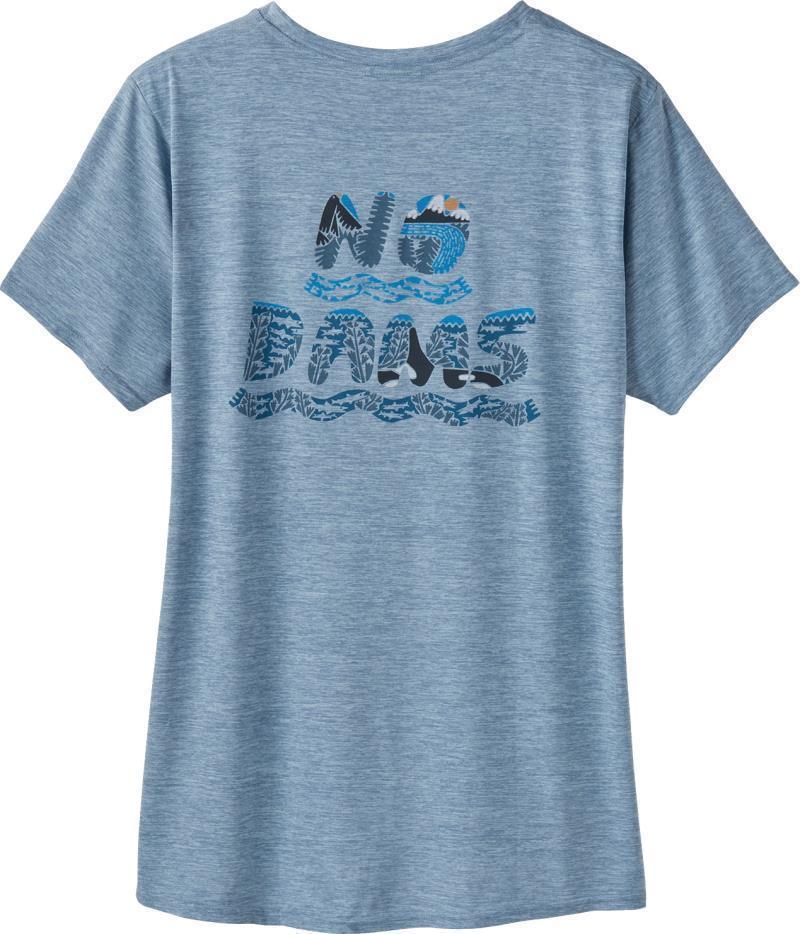 Capilene Cool Daily Graphic Shirt - Waters - Womens - No Dams Orca / Steam Blue X-Dye 3