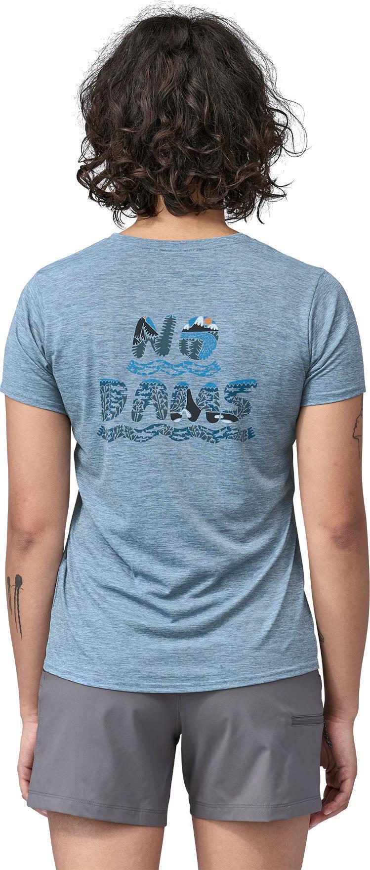 Capilene Cool Daily Graphic Shirt - Waters - Womens - No Dams Orca / Steam Blue X-Dye 4
