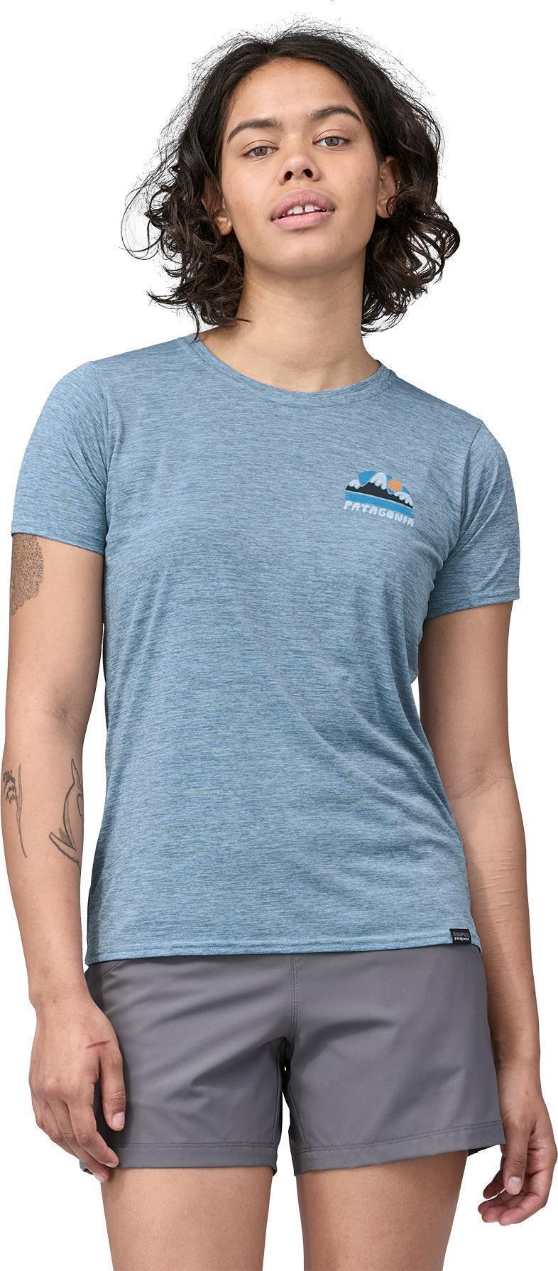 Capilene Cool Daily Graphic Shirt - Waters - Womens - No Dams Orca / Steam Blue X-Dye 5