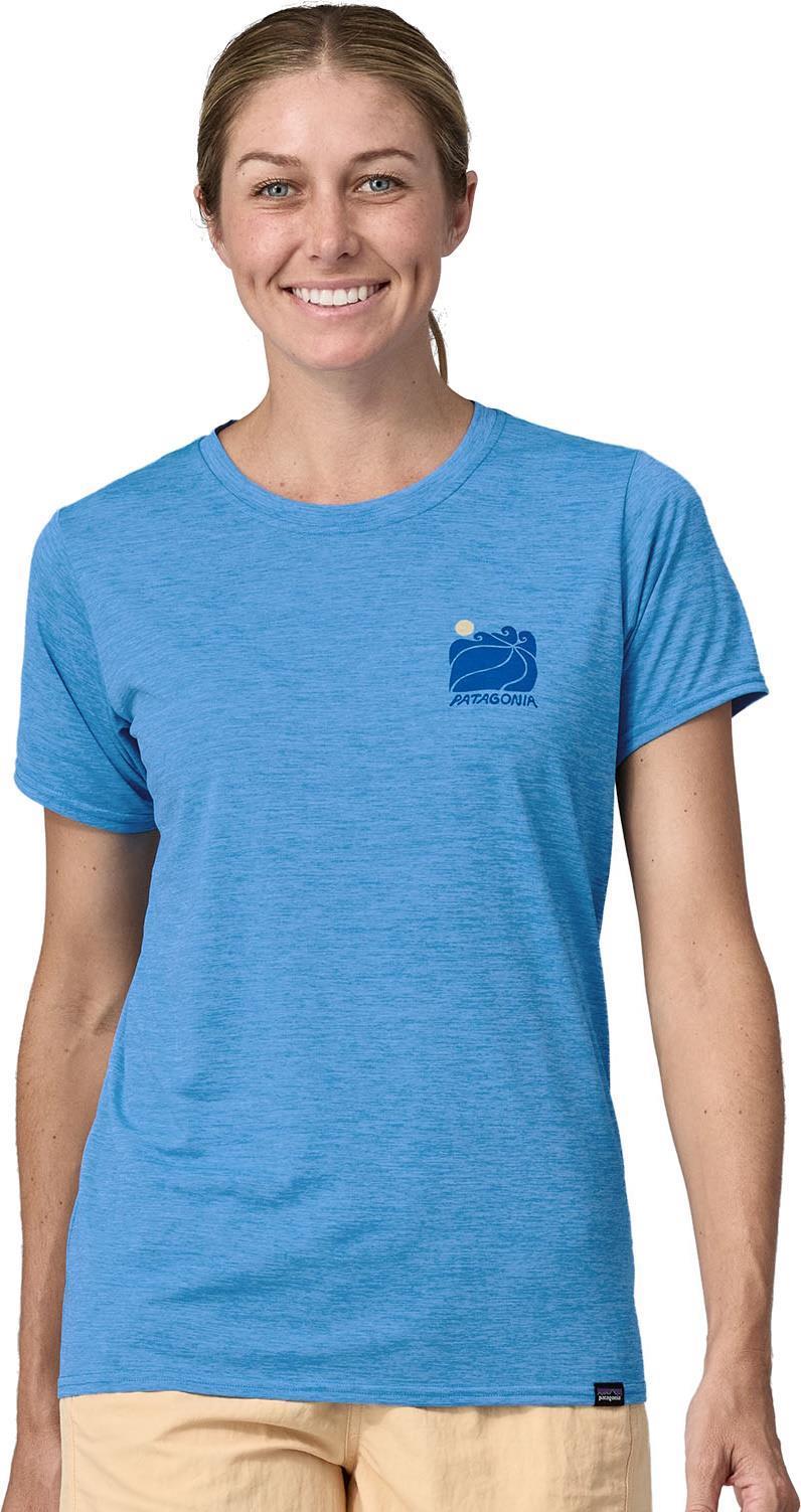 Capilene Cool Daily Graphic Shirt - Waters - Womens - Sunrise Rollers / Vessel Blue X-Dye 2