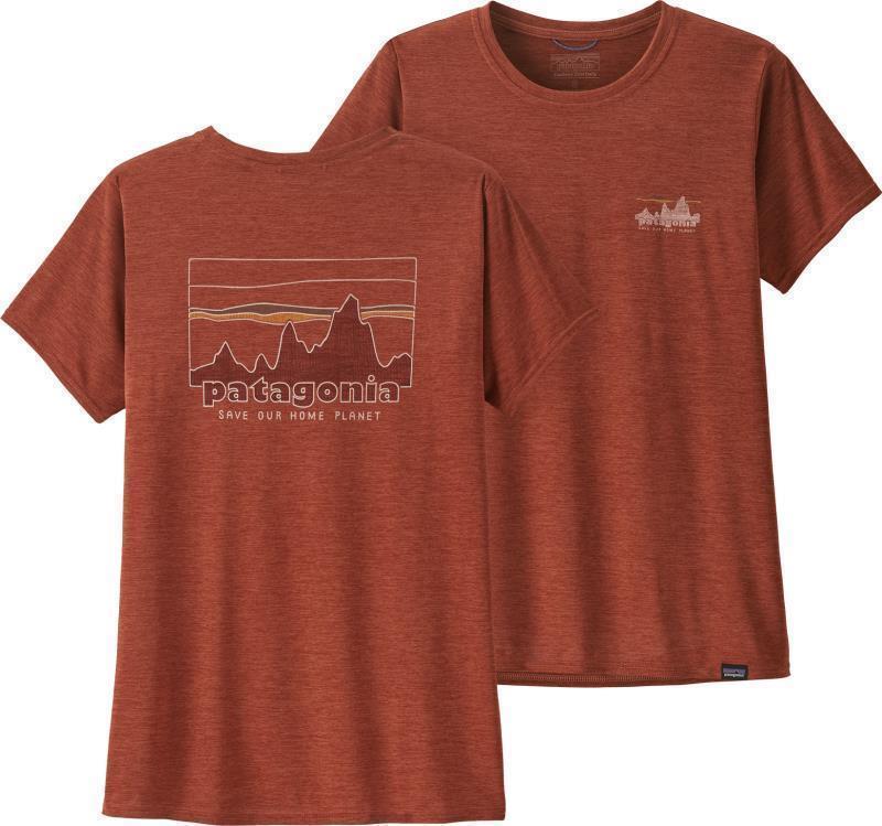 Capilene Cool Daily Graphic Shirt - Womens - 73 skyline / burl red x-dye 1