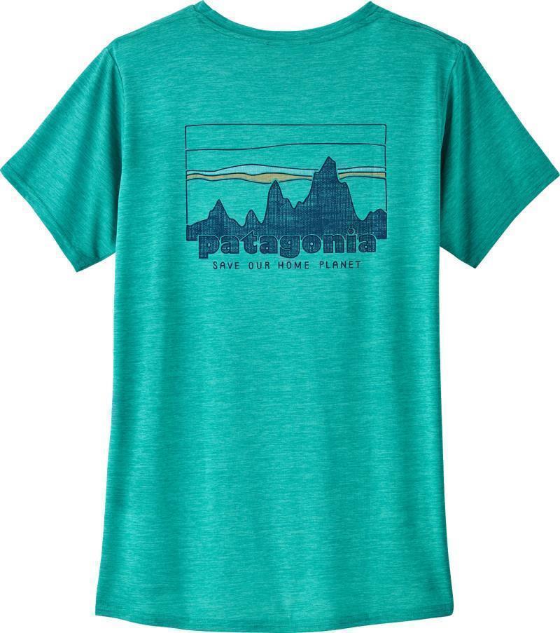Capilene Cool Daily Graphic Shirt - Womens - 73 skyline / subtidal blue x-dye 1