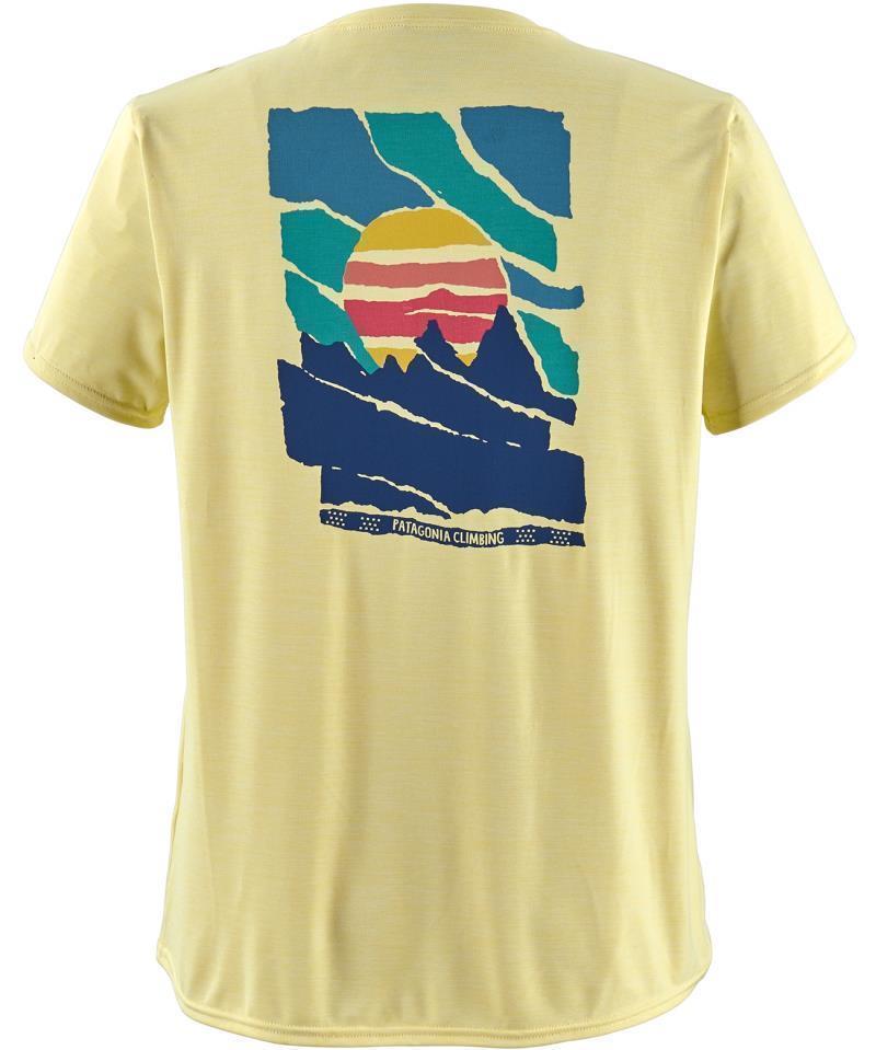 Capilene Cool Daily Graphic Shirt - Womens - Paper Peaks / Resin Yellow 2