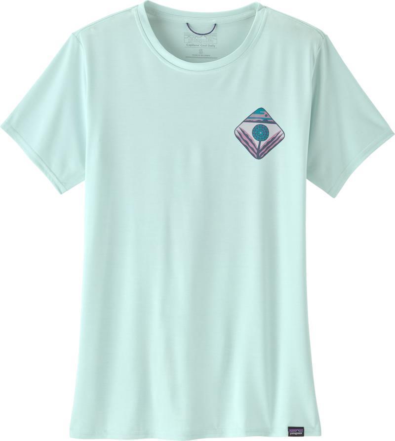 Capilene Cool Daily Graphic Shirt - Womens - dawn to dusk / wispy green x-dye 1
