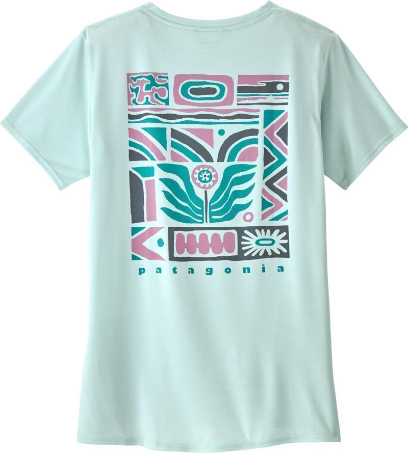 Capilene Cool Daily Graphic Shirt - Womens - dawn to dusk / wispy green x-dye 1