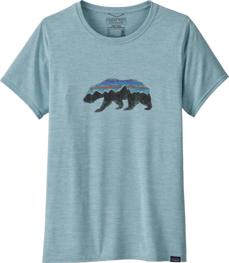 Capilene Cool Daily Graphic Shirt - Womens - fitz roy bear / big sky blue x-dye 1