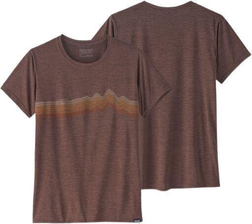 Capilene Cool Daily Graphic Shirt - Womens - ridge rise stripe / cone brown x-dye 1