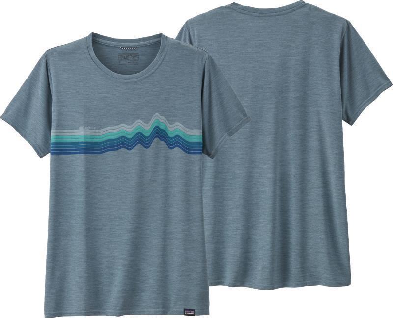 Capilene Cool Daily Graphic Shirt - Womens - ridge rise stripe / light plume grey x-dye 1