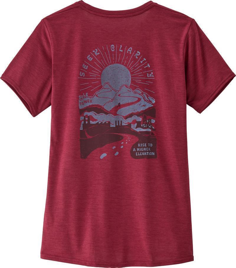Capilene Cool Daily Graphic Shirt - Womens - seek clarity / roamer red x-dye 1