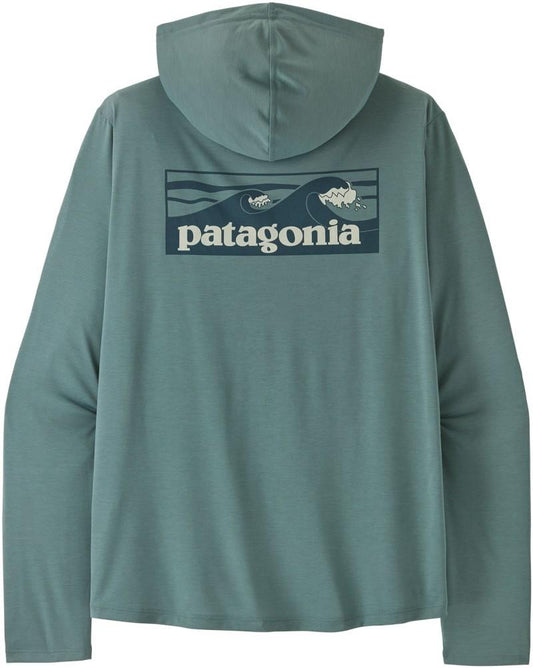Capilene Cool Daily Hoody - Boardshort Logo - Mens - blue sage / light blue sage x-dye 1