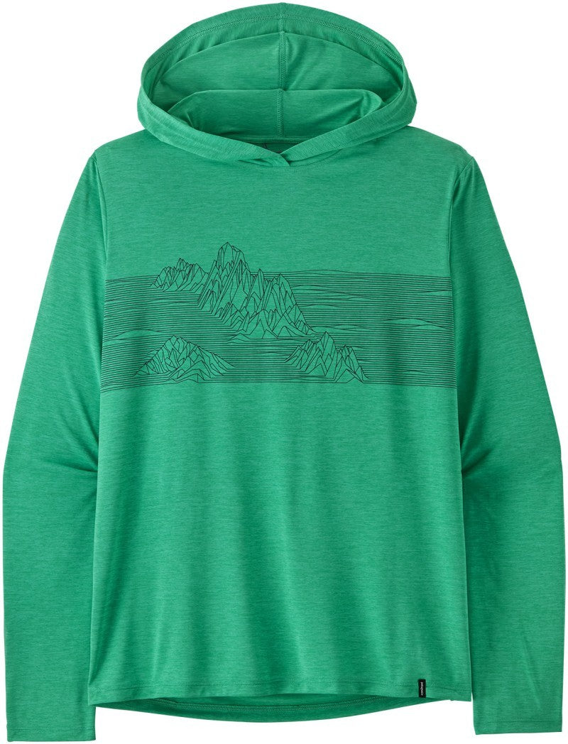 Capilene Cool Daily Hoody - Strataspire Stripe - Mens - aqua stone / light aqua stone x-dye 1