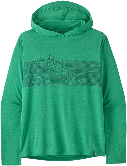 Capilene Cool Daily Hoody - Strataspire Stripe - Mens - aqua stone / light aqua stone x-dye 1