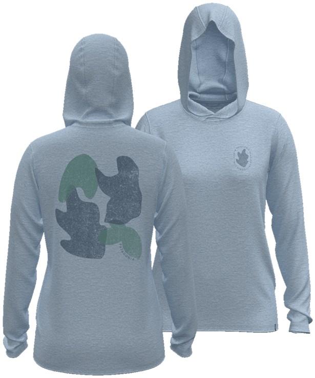 Capilene Cool Daily Hoody - Sunshaped - Womens - steam blue / dark steam blue x-dye 1