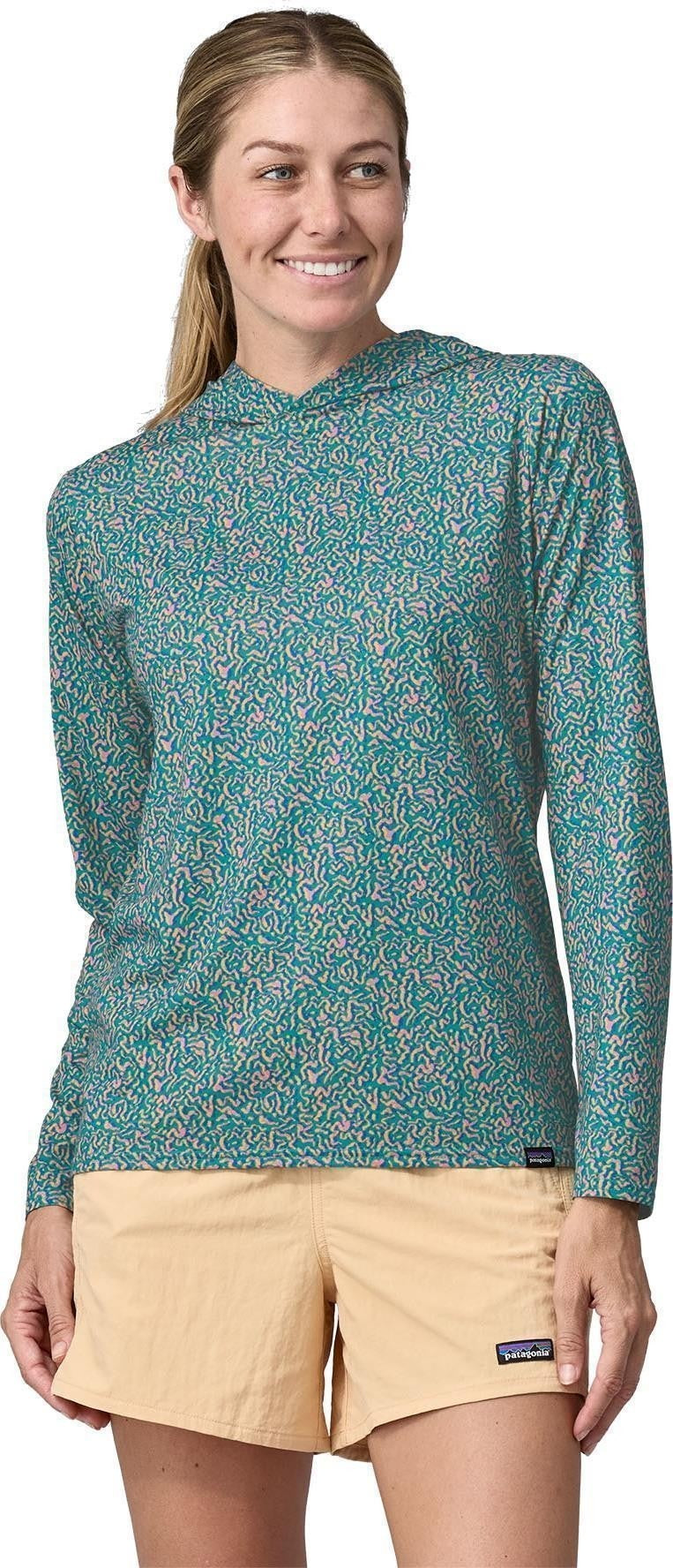 Capilene Cool Daily Hoody - Womens - sea texture / subtidal blue 1