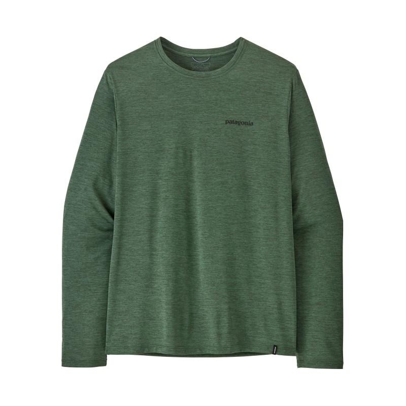Capilene Cool Daily LS Shirt - Boardshort Logo - Mens - canopy green / light canopy green x-dye 1
