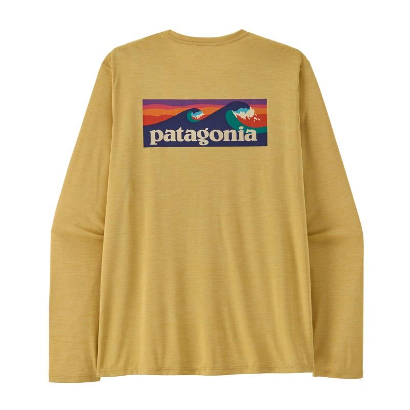 Capilene Cool Daily LS Shirt - Boardshort Logo - Mens - limestone yellow / light limestone yellow x-dye 1