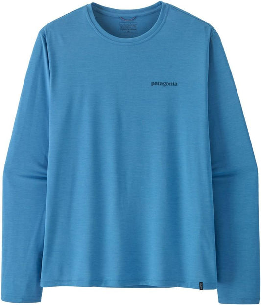 Capilene Cool Daily LS Shirt - Boardshort Logo - Mens - shore blue / light shore blue x-dye 1