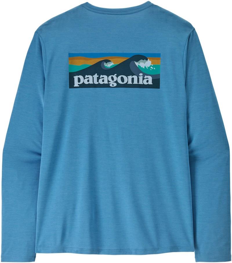 Capilene Cool Daily LS Shirt - Boardshort Logo - Mens - shore blue / light shore blue x-dye 1