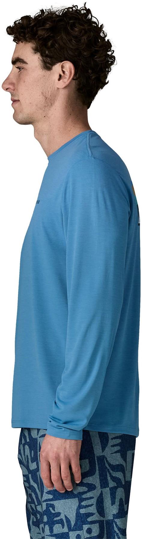 Capilene Cool Daily LS Shirt - Boardshort Logo - Mens - shore blue / light shore blue x-dye 1