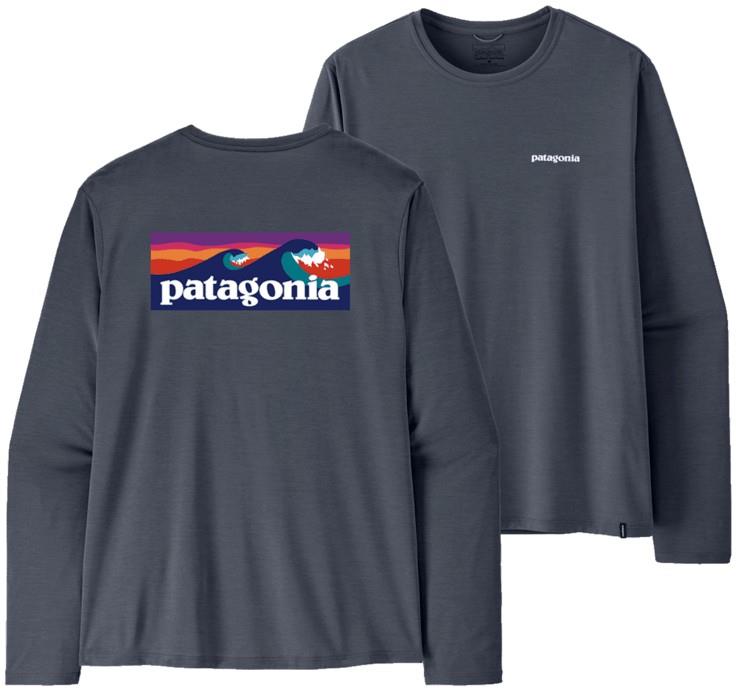Capilene Cool Daily LS Shirt - Boardshort Logo - Mens - smolder blue / light smolder blue x-dye 1