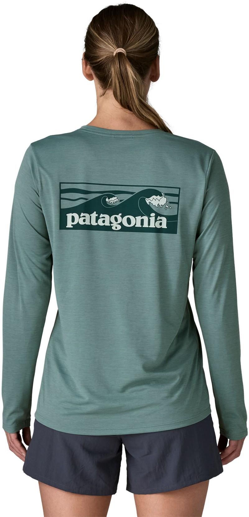 Capilene Cool Daily LS Shirt - Boardshort Logo - Womens - blue sage / light blue sage x-dye 1
