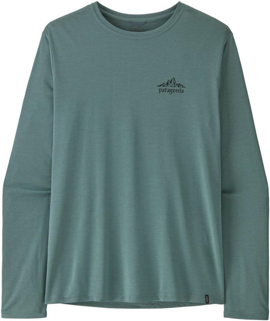 Capilene Cool Daily LS Shirt - Cloud Crag - Mens - blue sage / light blue sage x-dye 1