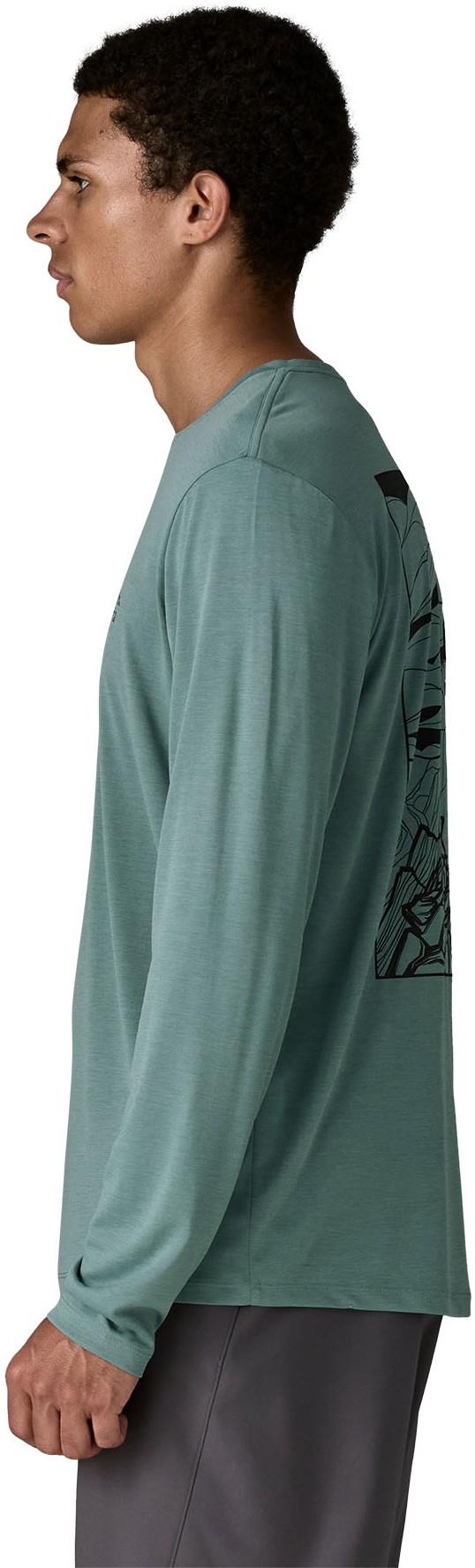 Capilene Cool Daily LS Shirt - Cloud Crag - Mens - blue sage / light blue sage x-dye 1