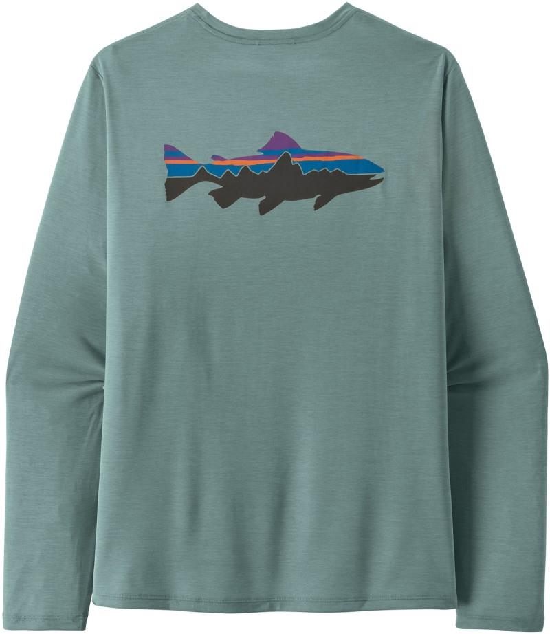 Capilene Cool Daily LS Shirt - Fitz Roy Trout - Mens - blue sage / light blue sage x-dye 1