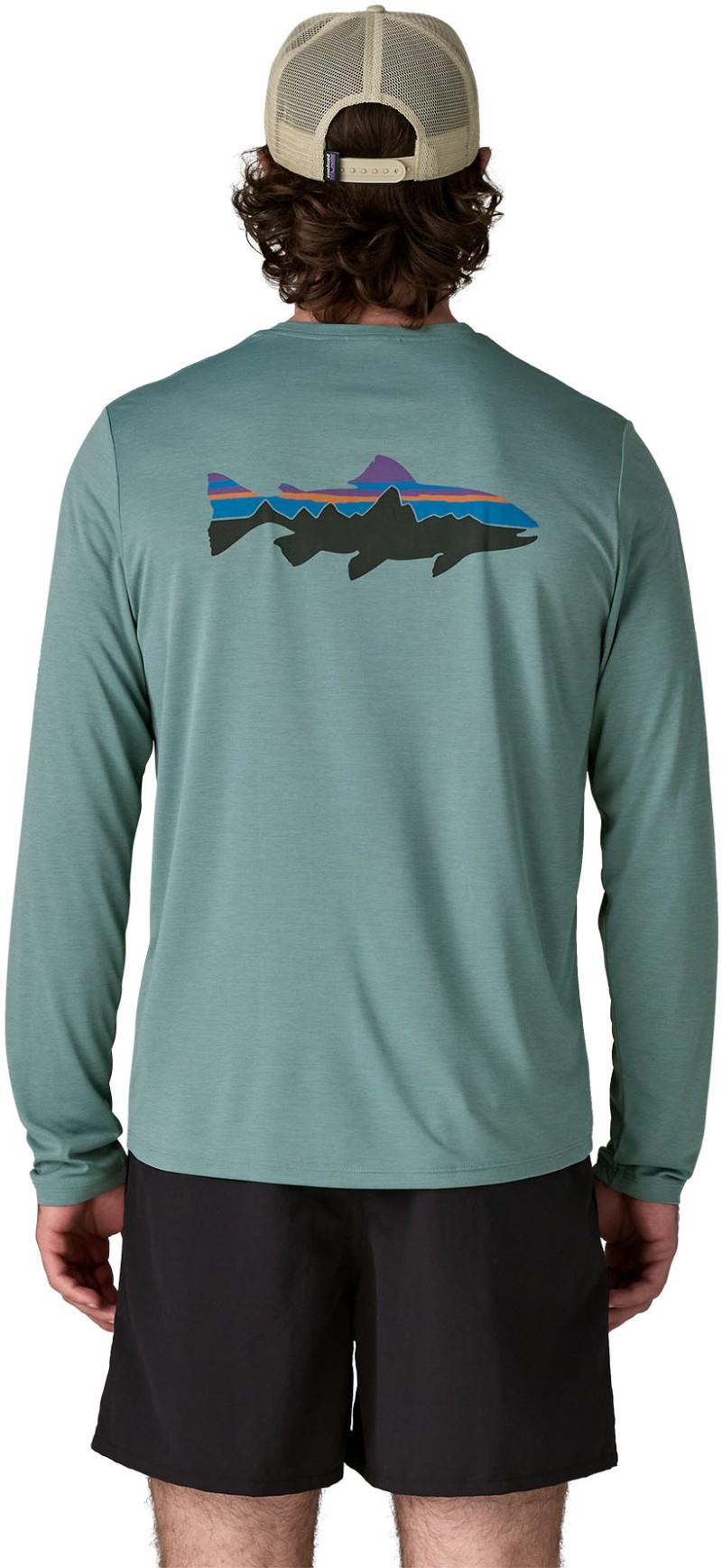 Capilene Cool Daily LS Shirt - Fitz Roy Trout - Mens - blue sage / light blue sage x-dye 1