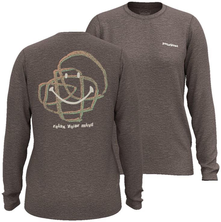 Capilene Cool Daily LS Shirt - Rock & Relax - Womens - crimini taupe / light crimini taupe x-dye 1