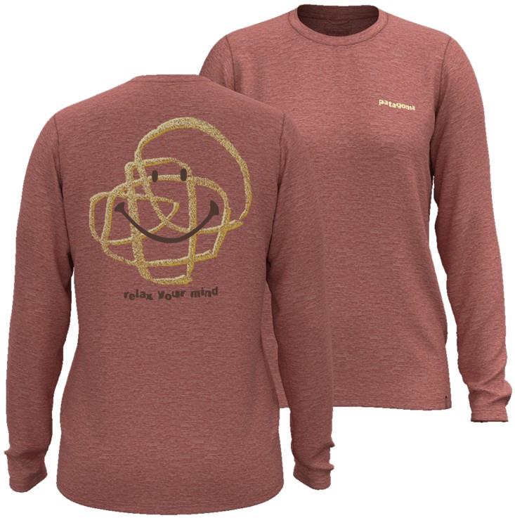 Capilene Cool Daily LS Shirt - Rock & Relax - Womens - pink ground / light pink ground x-dye 1
