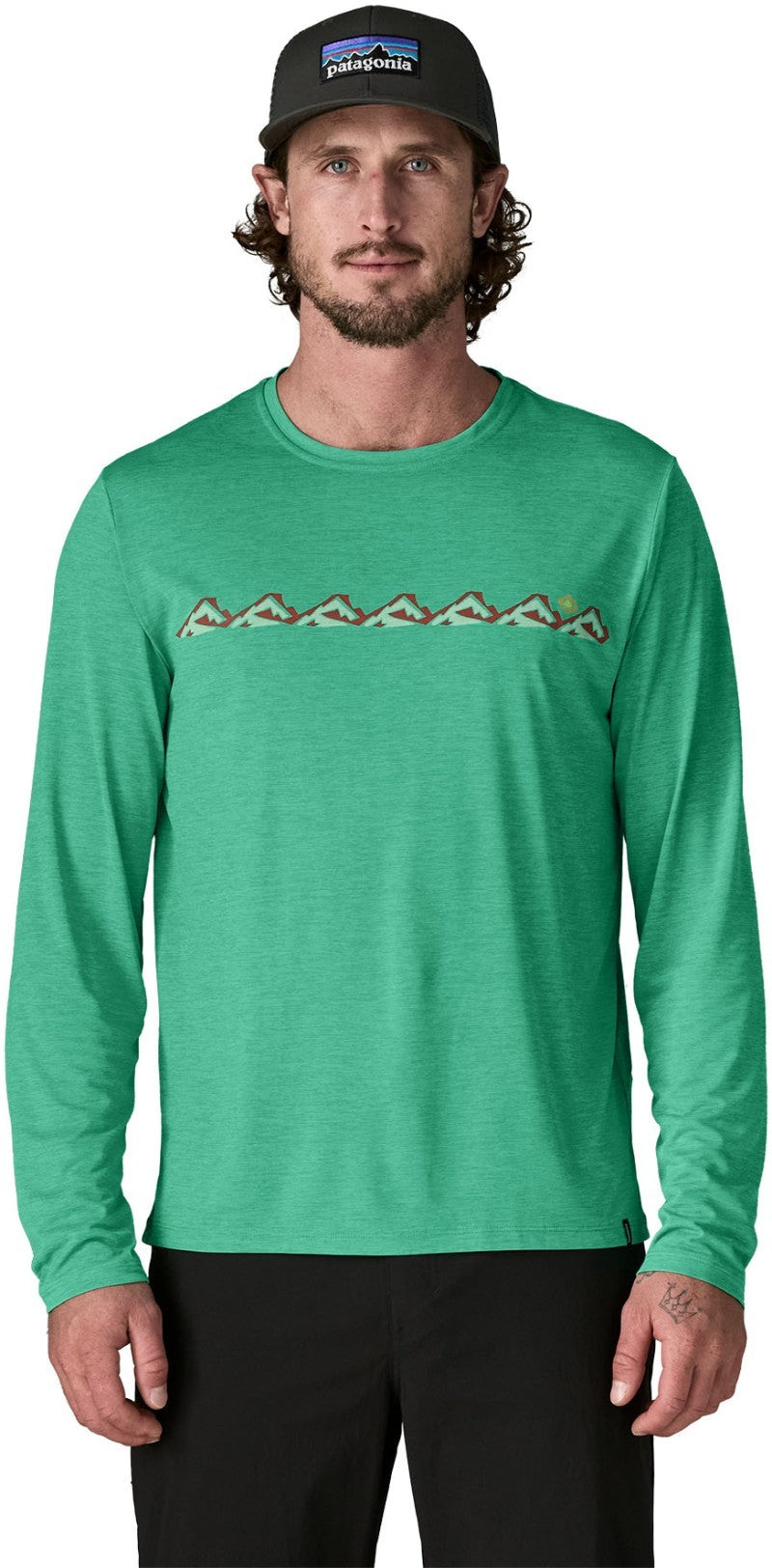 Capilene Cool Daily LS Shirt - Trailcheck - Mens - aqua stone / light aqua stone x-dye 1